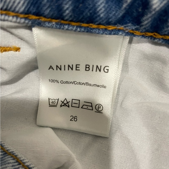 Anine Bing Gavin Distressed Straight Jeans Size 26 - Picture 10 of 10